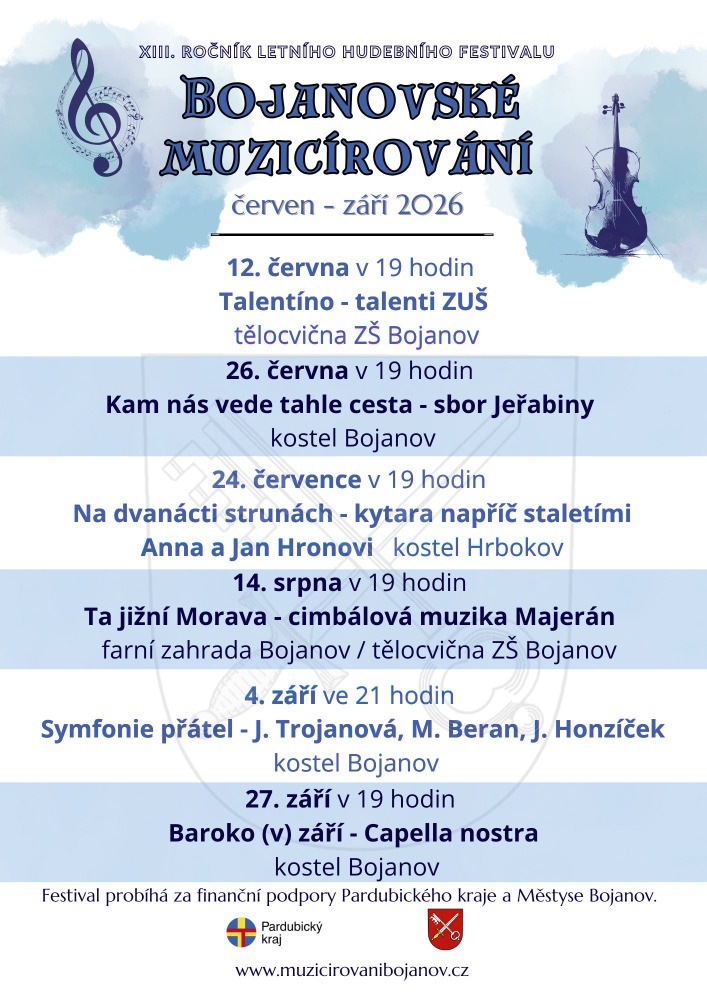 Uvítací obrazovka - program aktuálního ročníku